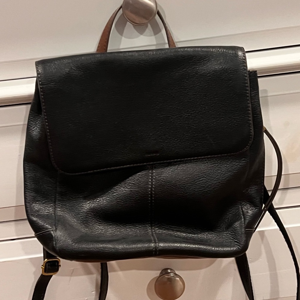 Fossil Black Leather Backpack